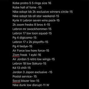 Lot of 20 sneakers-size next to each shoe New